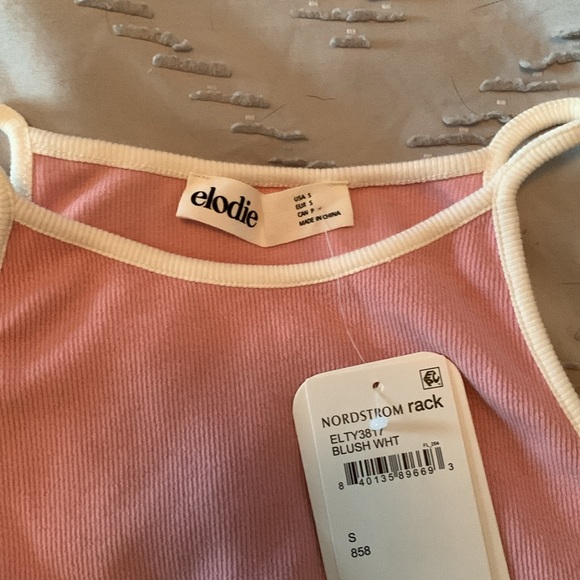 NWT pink with white trim Elodie bodysuit - Picture 2 of 4